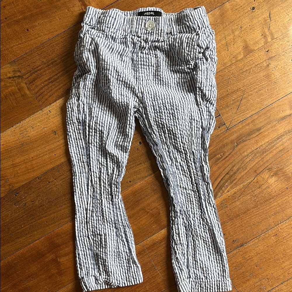 Blue Striped Seersucker Pants - 3T